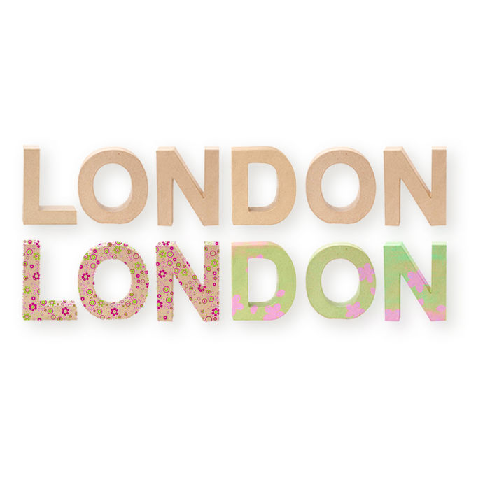 SALE Papp-Buchstaben-Set LONDON