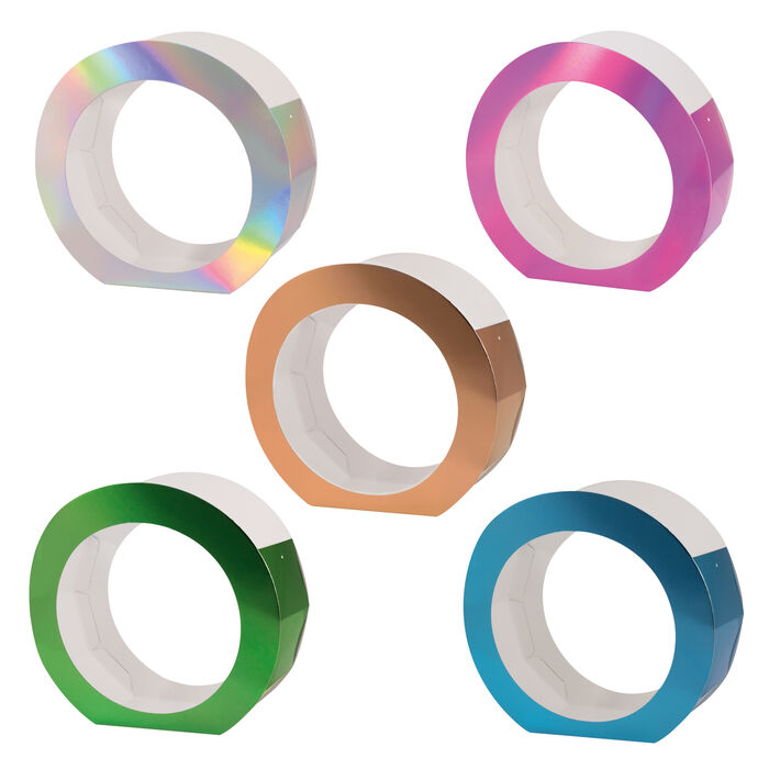 NEU Laternen-Rohling aus Metallic-Karton f�r Runde Laternen, 5 St�ck - Verschiedene Farben