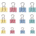 Foldback Klammer, Gro�pack 30 St�ck sortiert, Breite 15-19-25 mm, Pastellfarben