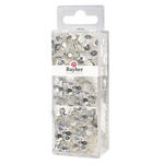 SALE Pailletten-, Glasperlenmix, 80g, silber