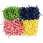 Papier-F�llmaterial, 4x50 g, L�nge 25-30 cm, Breite 3 mm, Blau, Dunkelgr�n, Pink, Gelb