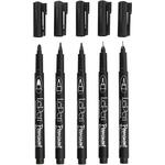 Permanent Marker, 5 St�ck, Strichst�rke 2x0,6+2x0,8+1,3 mm, Schwarz