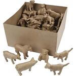 Kleine Pappmach� Tierfiguren, H�he 8-12 cm, 60 St�ck