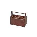 NEU Miniatur Werkzeugbox leer, braun, 4,6 x 2,4 x 4 cm