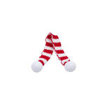 NEU Miniatur Schal gestrickt, 2 St�ck, rot-wei�, ca. 15 cm