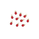 NEU Miniatur Christbaumkugeln aus Kunststoff, rot, 10 St�ck, ca. 1 cm