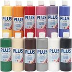 Plus Color Bastelfarbe, Standard-Farben, 12 x 250 ml