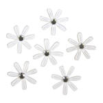 SALE Satin Bl�ten mit Strass, 1,8cm �, 60St., wei�