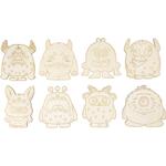 Holzfiguren, 24 St�ck, Monster, H�he 12,4 cm, Dicke 3 mm