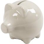 Sparschwein, 10 St�ck, H�he 8cm, Breite 8,5cm, Naturwei�