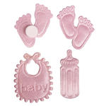 SALE Satin Streu Baby, 2cm, m. Klebep., 36St., rosa
