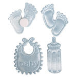 SALE Satin Streu Baby, 2cm, m. Klebep., 36St., blau