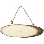 T�rschild Oval aus Naturholz mit Rinde, H: 6-10 cm, B: 23-28 cm, 1 St�ck