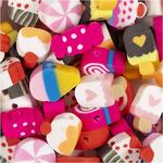 Motivperlen, 200 St�ck, S��igkeiten, Kuchen und Eiscreme, Durchmesser 10 mm, Lochgr��e 1,5 mm