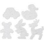 Steckplatte f�r B�gelperlen, 5 St�ck, Gr��e 16x19,5-19x24 cm, Transparent