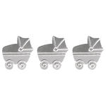 SALE Metall-Babywagen m. Klebepunkt, 2,3x2,7cm, 12St.