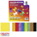 Strohseide-Faltbl�tter 100 Blatt, 10 Farben - Verschiedene Gr��en