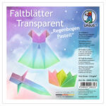 Faltbl�tter Transparentpapier, 15 x 15 cm, 115g/qm, 50 Blatt, Regenbogen Pastell