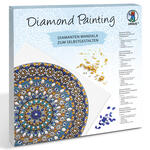 Diamond Painting Set Mandala, 30 x 30 cm Keilrahmen mit Zubeh�r, Blau-Wei�-Gelb
