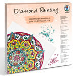 Diamond Painting Set Mandala, 30 x 30 cm Keilrahmen mit Zubeh�r, Gelb-Wei�-Rot