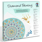 Diamond Painting Set Mandala, 30 x 30 cm Keilrahmen mit Zubeh�r, Hellblau-Taupe-Wei�