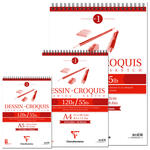 NEU Clairefontaine Zeichenblock / Spiralblock Croquis, 50 Blatt, 120g/qm - Verschiedene Gr��en