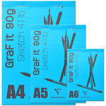 NEU Clairefontaine Skizzenblock Graf It, Himmelblau, 80 Blatt, 90g/qm - Verschiedene Gr��en
