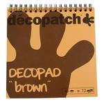 SALE Decopad, 12 x 4 Bl�tter, 15cm x 15 cm, braun