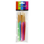 NEU Pinsel f�r Kinder, Sortierte Farben, Nr. 8+12+18, L 14-16 cm, B 5-10 mm, Flach, 5 Stk.