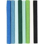 Floristen-Krepppapier, 25x60 cm, Extrastark, 105 g, Harmonie in Blau-Gr�n, 8 Rollen