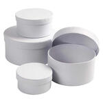 NEU Schachteln / Geschenkkartons rund, 4er Set, H 4+5+6+7 cm, � 8+10+12+14 cm
