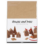 SALE Adventskalender H�uschen aus Karton, naturbraun, 24 Teile