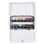 NEU Aquarellkasten Metall, Art Aqua Standard-Farben, gef�llt mit 12x 1/2 N�pfchen