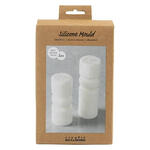NEU Silikonform / Gie�form, Gerippter Zylinder mit Kugel, 11 x 4 cm & 14 x 4 cm, 2 St�ck