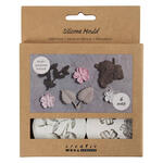 NEU Silikonform / Gie�form, Bl�tter und Bl�ten, 1,8-4,5 cm, 4 Motive