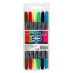 NEU Colortime Dual-Filzstifte, Standard-Farben, Strichst�rke 2,3+3,6 mm, 6 Stk.