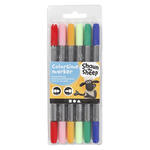 NEU Filzmarker / Dual-Filzstifte, Standard-Farben, Strichst�rke 2,3+3,6 mm, 6 Stk.