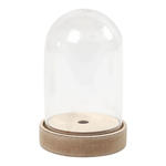 SALE Plastikglas- Glocke auf Holzfu�, 12,5 cm