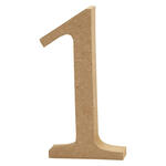 NEU MDF-Zahl, 13 cm, St�rke 2 cm, natur - Ziffern 0-9