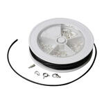 NEU Basis-Set Schmuckzubeh�r, silberfarben mit Lederband in schwarz