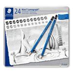 Staedtler Bleistift- Set, Mars Lumograph 100, 24 St�ck, sortierte H�rtegrade