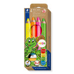 Staedtler Kindermalstift 3in1, Neon-Set, 4 Neon-Stifte + Spitzer