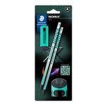 Staedtler Bleistift NORIX, Gr�nes Set, 2 Bleistifte HB + Radier & Spitzer