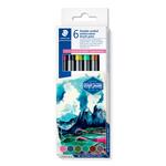 Staedtler wasservermalbare Doppelfasermaler 3001, Set S�damerika, 6 Farben sortiert