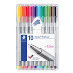 NEU Staedtler Box mit 10 triplus Fine-Linern in sortierten Farben