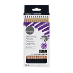 NEU Simply Skizzenstifte Set mit 12 Bleistiften (4H, 2H, H, F, HB, B, 2B, 3B, 4B, 5B, 6B, 8B)