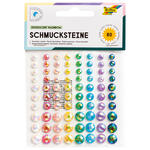 Schmucksteine selbstklebend, 80 St�ck - Verschiedene Farben