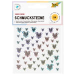 Sticker / Schmucksteine selbstklebend, Herzen Pastell, 54 St�ck sortiert