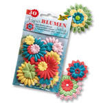 Papierblumen, bunt gemischt, 30 St�ck sortiert