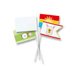 Papierf�hnchen, wei�, 20 Stk., DIN A6, 30cm Stabl�nge